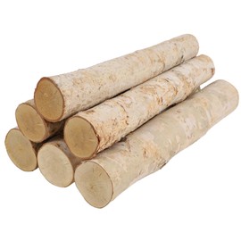Prsildan 6 Pack White Birch Logs for Fake Fireplace Decorative Natural Birch Tree Branches Wood DIY Fire Logs Crafts for Indoor Outdoor Gas Faux Fireplace Filler Decoration (2.4"-3.2" Dia.)