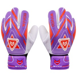 WVVOU Goalkeeper Gloves for Kids Youth, Soccer Goalie Gloves with Double Protection, Anti-Slip Soccer Gloves, Super Grip