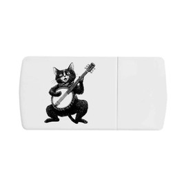 'Funny Cat Playing Banjo' Pill Box with Tablet Splitter (PI00033999)