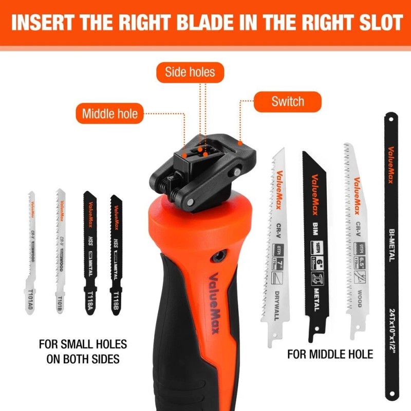 Valuemax 8-In-1 Multifunctional Hand Saws Quick-Change Hacksaws Drywall/Jab Saws