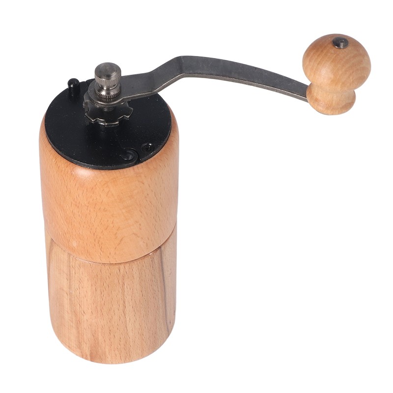 Manual Coffee Grinder Adjustable Coarseness Quiet Portable Wooden Hand Crank