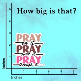 (3Pcs) Pray On It Pray Over It Pray Through It Sticker Christian Jesus God Bible Decorate Decals Waterproof Vinyl Stickers for Books Laptops Phone Water Bottles Tumbler Cup Kindle 3 Inch