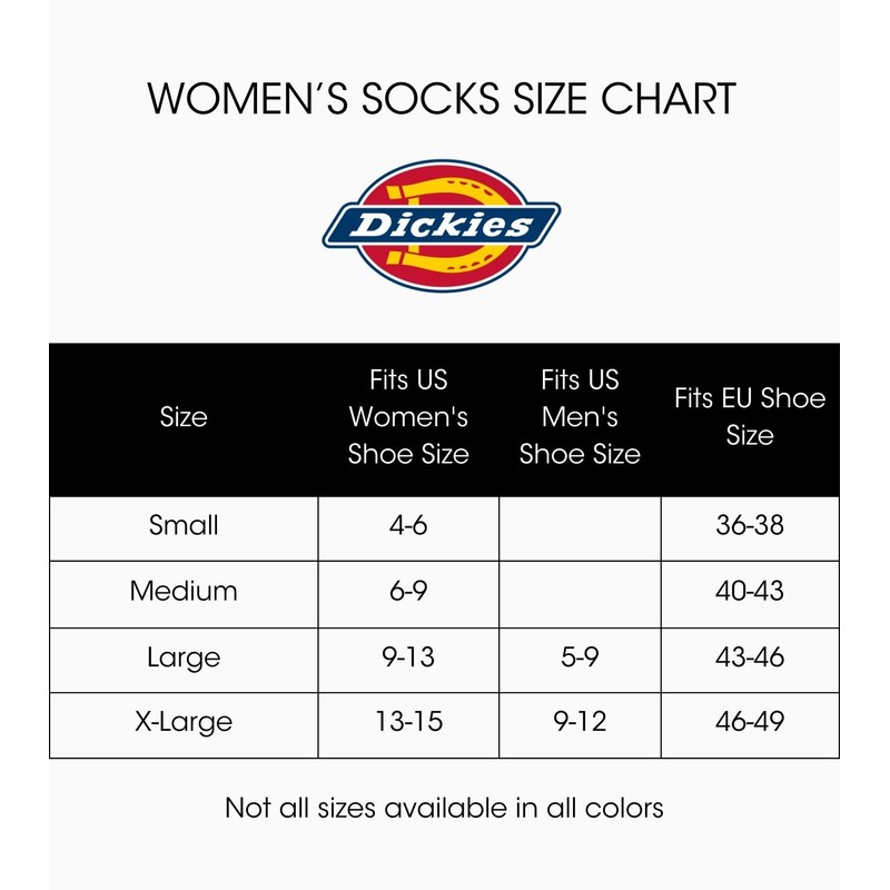 Dickies Women's Dri-tech Essential Moisture Control Crew Socks, Available in