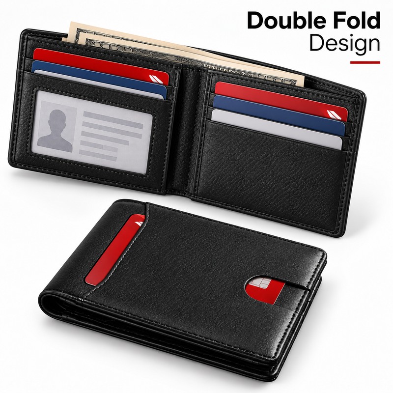 Ultra Thin RFID Wallet for Men – Carbon Fiber Pattern