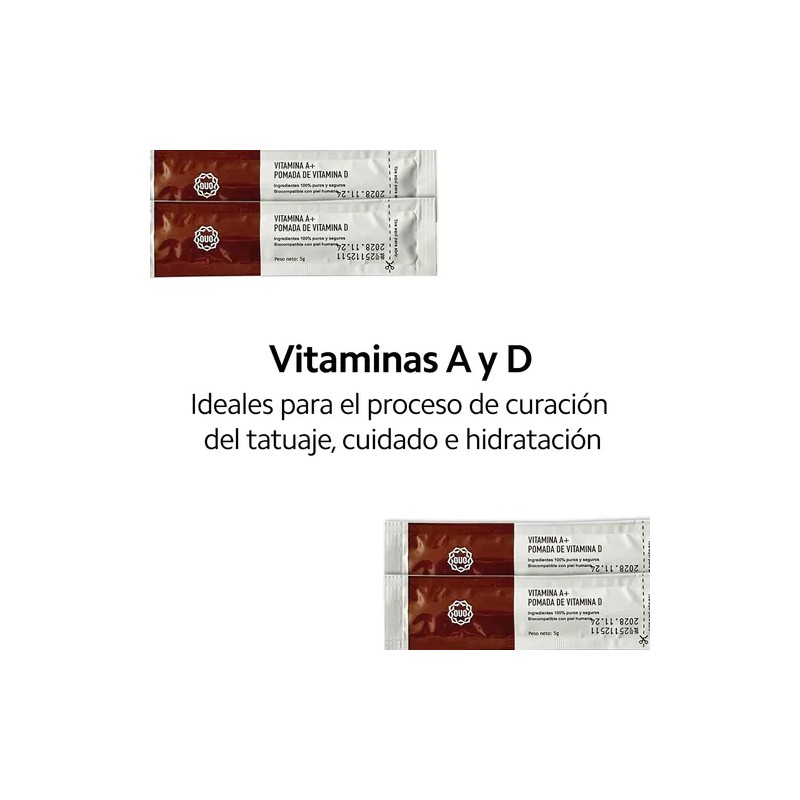 Crema Para Tatuajes Ouo Vitamina A Y D 50 Sobres