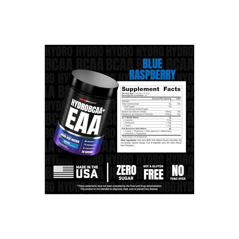 HydroBCAA Essentials Aminoácidos ProSupps Mora Azul 414 Gramos