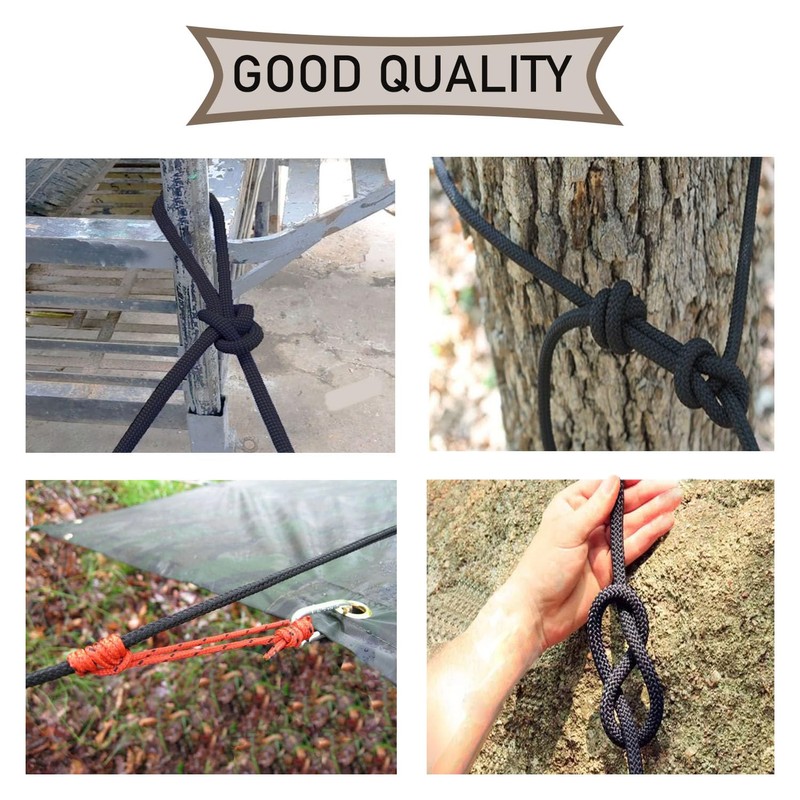 Premium Quality Cord -Strand Cord - Black Rope (5mm x