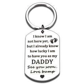New Dad Gifts for Men First Fathers Day for New Dad from Wife Keychain Expectant Dad Gifts Pregnancy Announcement Gifts for Men Husband Son Dad to Be Gifts Soon To Be Dad Daddy First Fathers Day