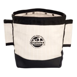Graintex CB2307 :: Heavy Duty Rip-Stop Canvas Nut & Bolt Bag with Leather Bottom, Webbing Tunnel Loops for Belt; for Ironworker