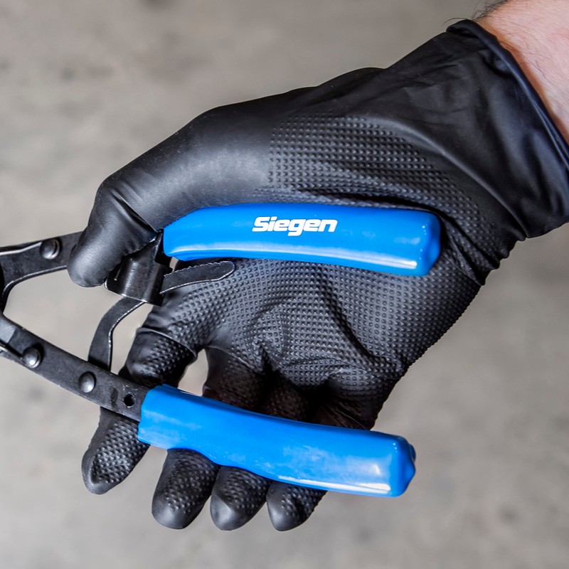 Sealey Black Diamond Grip Extra-Thick Nitrile Powder-Free Gloves X-Large -