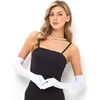 Satin Evening Long Elbow Length Opera Gloves, White, One Size