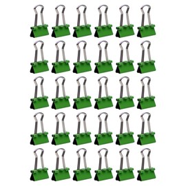 JAM PAPER Colorful Binder Clips - Extra Small - 3/5 Inch (15 mm) - Green Binderclips - 30/Pack