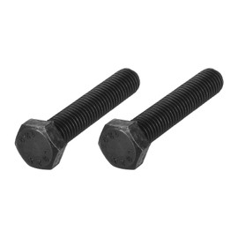 METALLIXITY Hex Bolts (M12-1.75x60mm) 2Pcs, Carbon Steel Fully Threaded Black Oxide, Coarse Thread UNC Hex Head Screw Bolt - for Furniture Repair