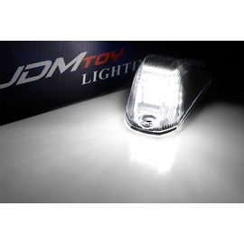 iJDMTOY 5pc Set Semi-Clear Lens Xenon White Full LED Front Cab Roof Clearance Marker Lamps Compatible with 2014-2023 Dodge RAM ProMaster 1500 2500 3500 Cargo RV Van
