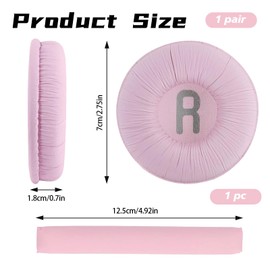 70mm Black PU Leather Replacement Ear Pads Earpads Ear Pads for Tune600 T500BT T450 T450BT JR300BT Headphones (Pink)