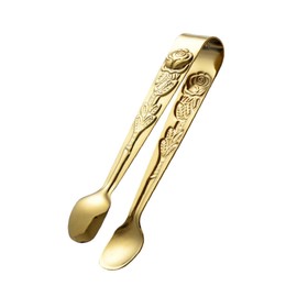 Gold Mini Stainless Steel Serving Tongs, Sugar Tongs - For Home, Outdoor BBQ, Kitchen, Restaurant