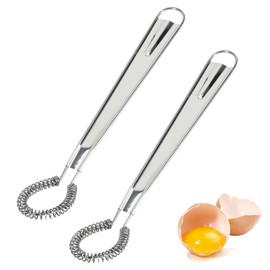 2 Stück Spiralbesen Edelstahl, Schneebesen Klein, Mini Schneebesen Für Rühren Und Mischen - Langlebig, Ergonomisches Design, Handquirl Manuell Zum Backen Von Milch, Milchtee