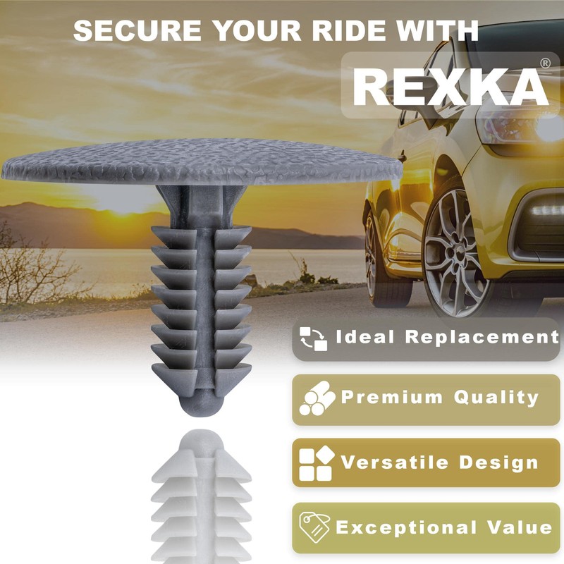 Rexka 15pcs Headliner Clip Head Liner Retainer Nylon Rivet for