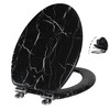 Angel Shield Marble Toilet Seat Durable Molded Wood with Quiet