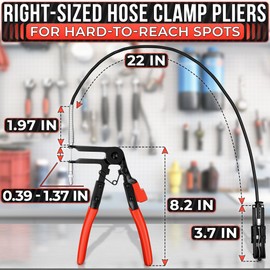 Radiator Hose Clamp Pliers Automotive Tool – Corrosion-Resistant Hose Clamp Tool with Durable Non-Slip Polymer Coating, Tension & Ratchet Locking Mechanisms – Easy to Use, Time-Saving for Car Repairs