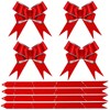 Red Pull Bows,40P Glitter Bows Christmas Pull Bows Red Pulled