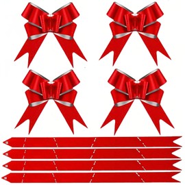 Red Pull Bows,40P Glitter Bows Christmas Pull Bows Red Pulled Bow Ribbon Gift Bows for Gift Wrapping,Birthday Gift Bow Ribbon Red Wrapping Bow for Wedding Ribbon Pull Bows Basket Christmas Trees Bows