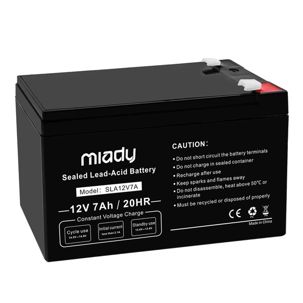 Miady 12V 7Ah Rechargeable Sealed Lead Acid Battery(1 Pack)