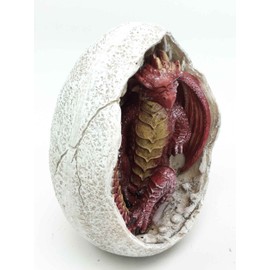 Ebros Gift Ancient Mercury Red Fire Dragon Hatchling Breaking Out Of Egg Shell Figurine Myth Legends Collectible Statue Decor For Fantasy Lovers Game Of Thrones Khaleesi Mother of Dragons Medieval Art