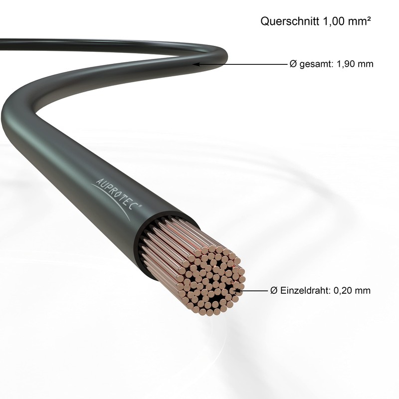 AUPROTEC FLRY-B Car Cable 1.0 mm² 5 m Black