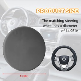 Zpana Car Steering Wheel Sun Shade Cover, Anti Heat Vehicle Steering Wheel Sunshade Shield, Automotive Interior Wheel Sun Block Protector Accessories, Universal for SUV, Sedan, Truck (Gray)