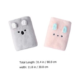 Cabilock Quick Dry Hair Wrap Towel Set 2pcs Cartoon Bear Bunny Bath Towel Soft Absorbent for Women Shower Hat Drying Hair Wrap