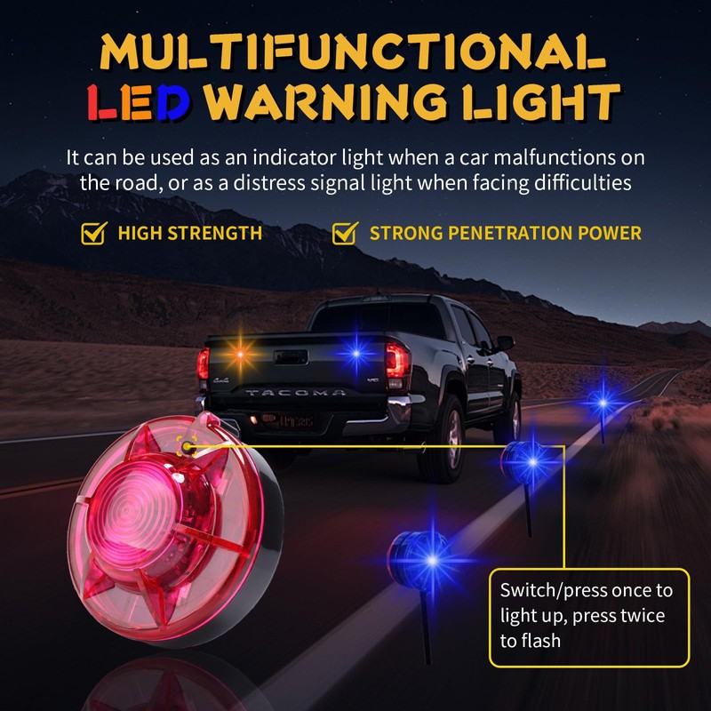 Tumecos Emergency Flare Alert Warning Signal Caution Light LED Beacon