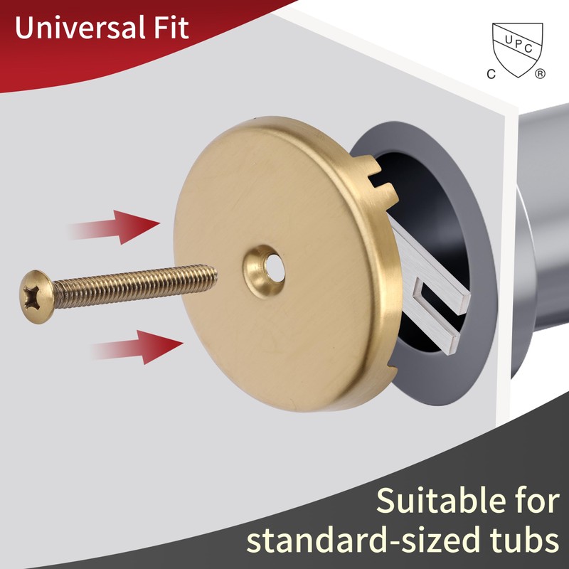 PRIMSOPH One Hole Overflow Faceplate Tub Drain Trim Kit Conversion