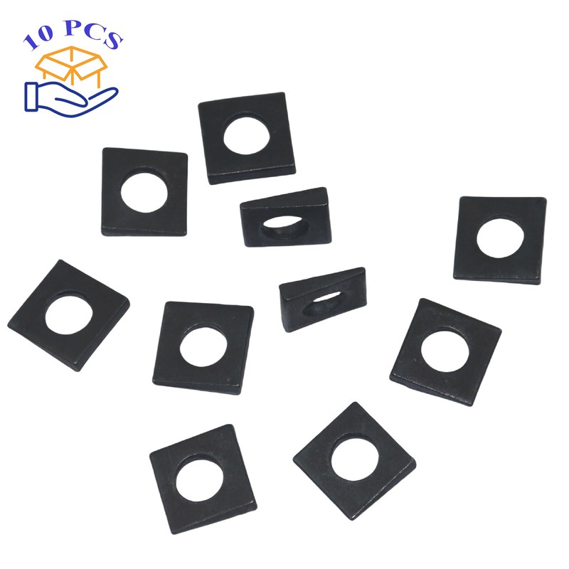 10 PCS 3/8 Beveled Square Washers in Plain Carbon Steel