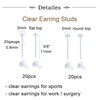 MODRSA Clear Nose Studs & Rings - Plastic Nose Rings