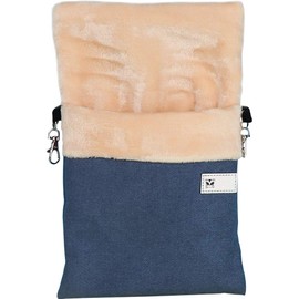 La La Pet® Small Pet Hanging Bed Sleep Pouch with Heated Warm Compartment Pet Hammocks Bed for Hamster Rat Sugar Glider Squirrel Ferret Warm Nest Bed Hideout Cave Pet Cage Accessories (Blue, S)