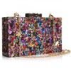YYW Women Sequin Acrylic Clutch Box Crossbody Bag Handbag Bridal
