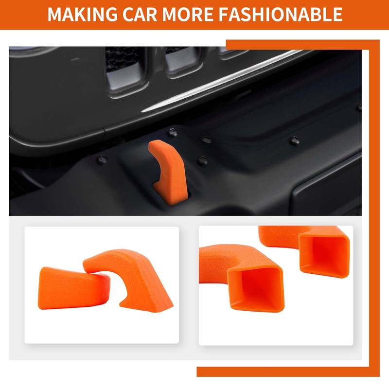 SQQP Bumper Tow Hook Covers 2Pcs Compatible with 2007-2018 Jeep