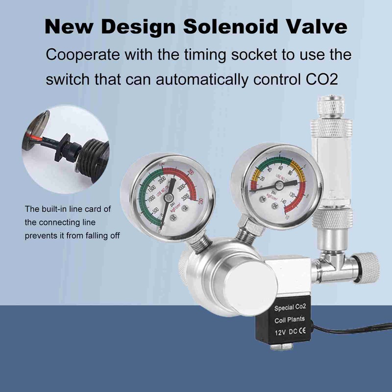 CO2 Pressure Relief Dispenser Water Regulator 360° Adjustment for Aquarium