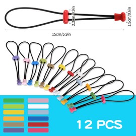 GGXZHT Pack of 12 Sealing Clips for Bags, Adjustable Clips for Bags, for Fishing Rods, Food Storage Bag Closures, Robust, Reusable, Replacement for Rubber Bands Bag Clips