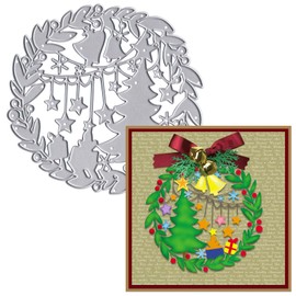 Christmas Trees Leaves Frame Die Cuts for Card Making, Xmas Jingle Bell Stars Cutting Dies Winter Holiday Dies Stencils Embossing Template for Scrapbooking DIY Cards Album Crafts Supplies