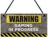 RED OCEAN Warning Gaming In Progress Hanging Plaque Man Cave