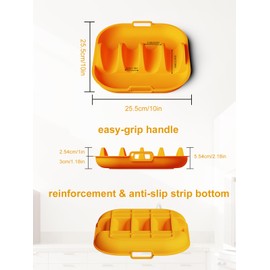 Silicone Taco Holders Plates Set of 2, 10'', Non-Slip/Non-Stick/Reusable Handhold Plates with dividers, Dishwasher Microwave Oven Safe for Meal Prep Accessories & Family Dinner & Grill Outdoor