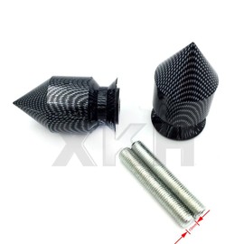 XKMT-Carbon Spike Swingarm Spools 10mm Thread No logo Compatible With Ninja 250R 2008-2011/ ZX-10R ZX1000 2004-2010/ ZX-12R ZX1200 2000-2005 [B01LMV8JA8]