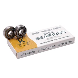 KVENI Premium Skateboard Bearings, Pro-Longboard Bearings, High-Speed 608rs-Ball Skate Bearing ABEC – for Skateboard, Quad Skate, Inline Rollerblades, Scooters Wheels and Spinners (Pack of 8) (Black)