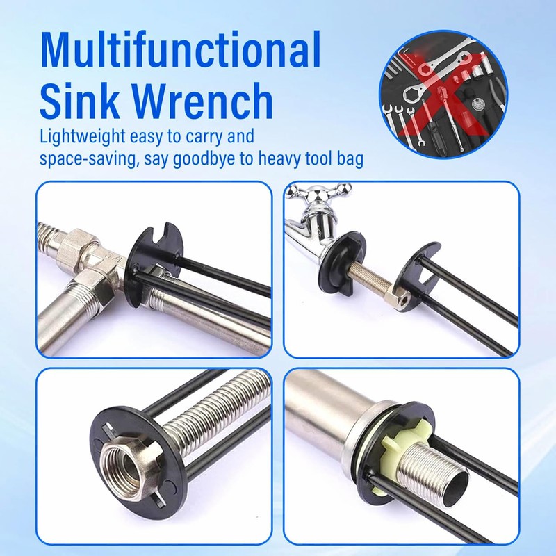 Changbloom 2 Pack Multifunctional Sink Wrench, Plumbing Tool for Tight