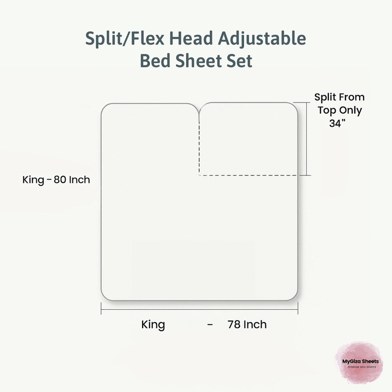 MyGiza Sheets 4 Pcs Top Split King Sheet Sets for