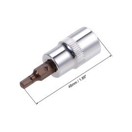 TA-VIGOR 2Pcs Hex Bit Socket, 3/8" Drive x H4 (4mm) Allen Key Socket, Premium S2 Steel Bits, Hex Bit with 48mm Length for Ratchet Wrench, Torque Wrench, Slide Bar, Impact Power Drills