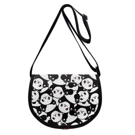 Kuiaobaty Cartoon Pandas Womens Shoulder Bag, Lightweight Cute Panda Bears Messenger Bag Cross Body Bag Multi Pocket Handbag for Ladies