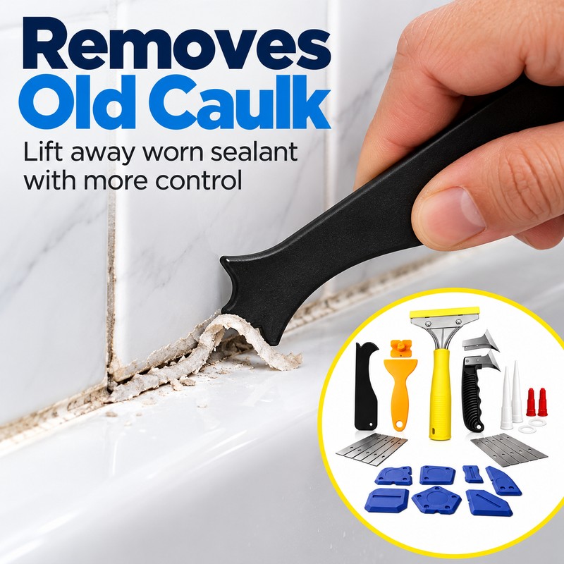25-Piece Caulking Tool Kit for Bathroom & Kitchen – Caulk